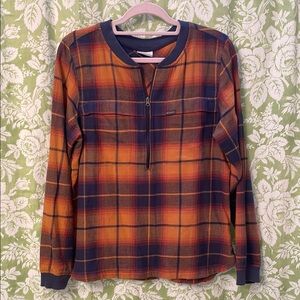 Columbia Orange and Blue Plaid Women’s Shirt